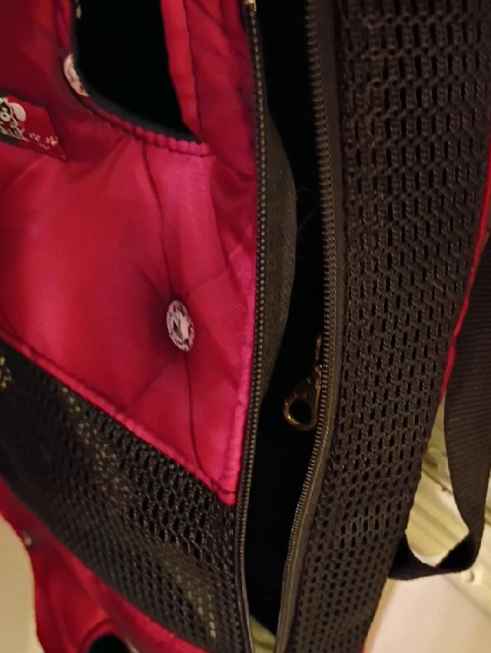 Red Quilted Pet Carrier Backpack